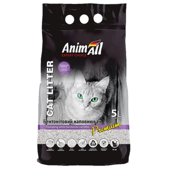 Бентонитовый наполнитель AnimAll Premium Baby Powder с ароматом лаванды, для кошек, 5 л