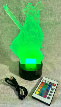 Светильник 3Д Сяо Геншин Импакт Genshin Impact с пультом и USB