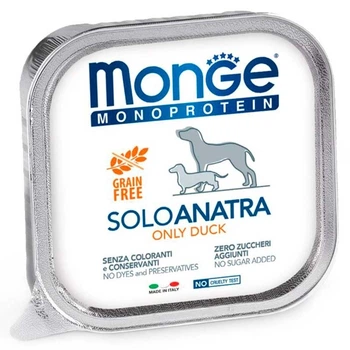 Monge (Монж) Monoprotein Dog Solo Only Duck – Монопротеїновий паштет з качкою для собак, 150 г