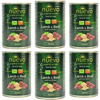 Mokra karma dla psów Nuevo Adult z jagnięciną, wołowiną i płatkami owsianymi 6 szt. 400 g (4250231595608)