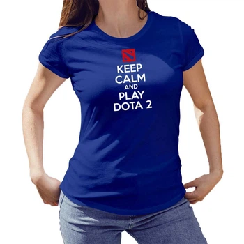 Футболка жіноча JHK "Keep calm and play DOTA 2" S Синій (MD-20-8067-18-23)