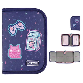 Пенал Kite 1 від., 2 відв., без наповнення Pixel Love K24-622-5 20x14x3,9