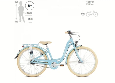 Велосипед для дівчинки від 8 років Puky SKYRIDE 24-7 Alu RETRO blue Shimano Nexus-7 4820