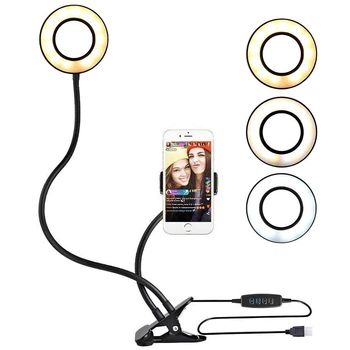 Кольцевая лампа XO BGD001 USB с гибким штативом (крепление Quick Mount) Black (36203)