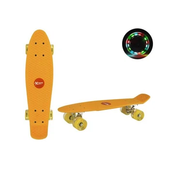 Скейт "Пенни борд" Bambi SC20427 PU колеса со светом, 56 см , оранжевый