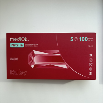 Перчатки нітрилові MediOk by AMPri Ruby (100 шт/50 пар), S