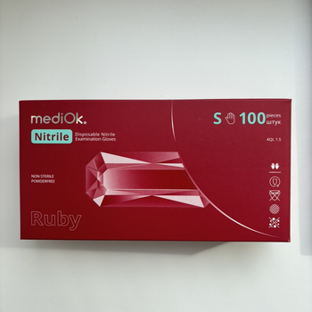 Рукавички нітрилові MediOk by AMPri Ruby (100 шт/50 пар), S