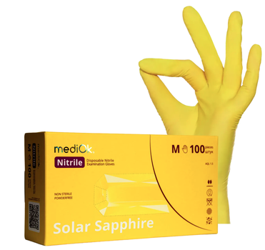 Рукавички нетрилові MediOk by AMPri SOLAR SAPPHIRE жовті, розмір M