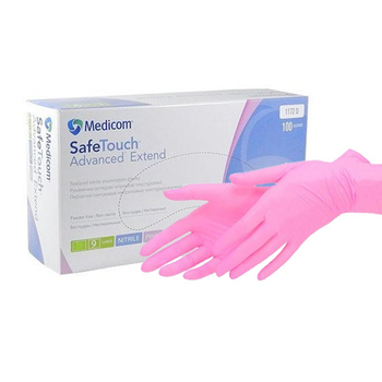 Перчатки одноразові SafeTouch Advanced Extend M Pink (без пудрі)