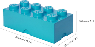 Pojemnik w kształcie klocka LEGO Storage Brick 8 Azur (40041743)