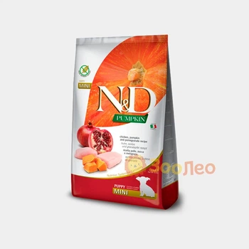 Сухой корм Farmina N&D Grain Free PUMPKIN MINI для щенков мелких пород с курицей и гранатом, 2.5 кг