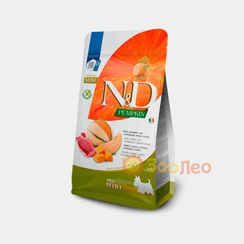 Сухой корм Farmina N&D PUMPKIN MINI для взрослых собак мелких пород с уткой и дыней, 2 кг