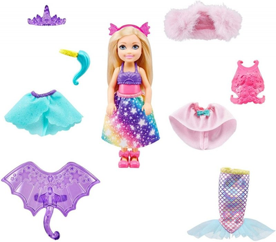 Лялька Mattel Barbie Dreamtopia Chelsea 3 in 1 Fantasie Puppe  (0887961913828)
