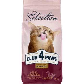 Сухой корм для кошек Club 4 Paws Selection Премиум С уткой и овощами 1.5 кг (4820215369145)