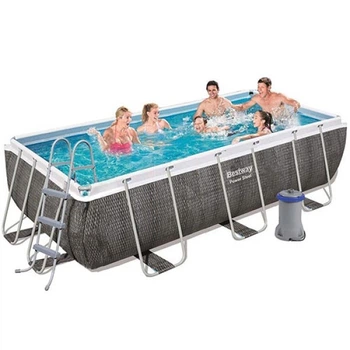 Каркасный бассейн с лестницей Bestway Power Stee Design, 404х201х100 см, насос, дозатор (IP-171192)