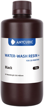 Фотополімерна смола Anycubic Water-Wash Resin для 3D принтера Чорна 1 кг (SSXBK-106C)