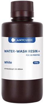 Фотополімерна смола Anycubic Water-Wash Resin для 3D принтера Біла 500 г (SSXWH-051A)