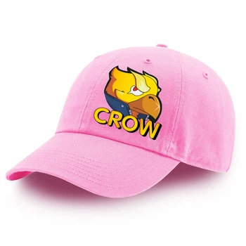 Детская кепка Бравл Старс Ворон желтый (Brawl Stars Crow yellow) (9273-1028) 100% Хлопок 53-56 см Розовый