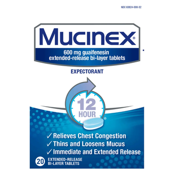 Муцинекс таблетки від кашлю, Mucinex Expectorant 12 hours, 600мг 20шт