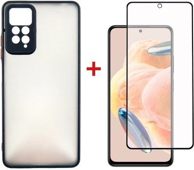 Комплект чехол для смартфона + стекло Xiaomi Redmi Note 12 Pro 4G DENGOS Black (DG-KM-29)