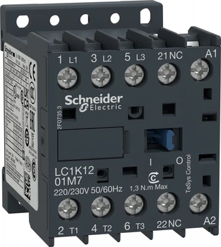Контактор Schneider Electric TeSys K 12A 3P (1НЗ) 220В AC (LC1K1201M7)
