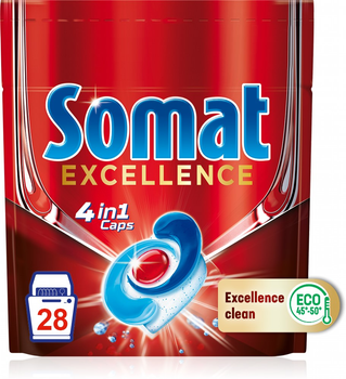 Таблетки для миття посуду в посудомийній машині Somat Exellence 4in1 Caps 28 таблеток (9000101576139)