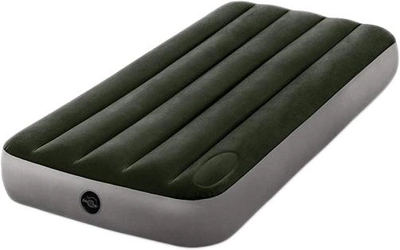 Ліжко надувне велюр Intex Зелене 76 х 191 х 25 см (6941057418445)