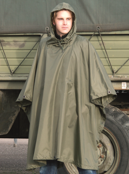 Пончо тактичное Mil-Tec One size Олива Плащ-шатер RipStop PONCHO PE R/S 780GR. OLIV (10630001)