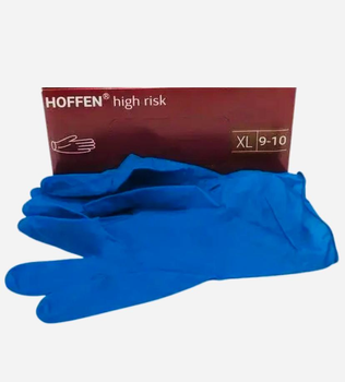 Рукавички латексні щільні High Risk HOFFEN розмір XL (50 шт./уп.)