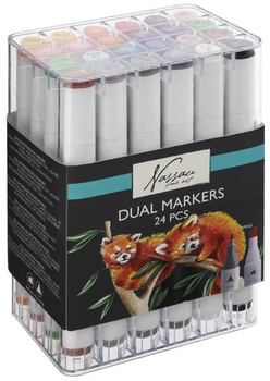 Набір двосторонніх маркерів Nassau Fine Art Dual Markers Tip 24 шт (8720257134762)