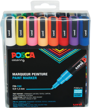 Набір маркерів Posca PC3M Fine Tip Pen 16 шт (3296280033365)