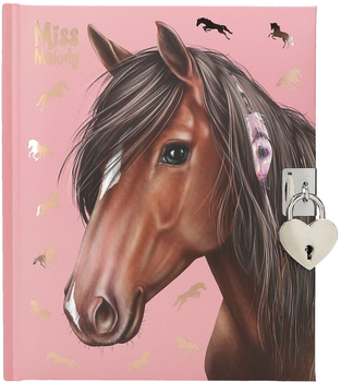 Pamiętnik Depesche Miss Melody Horses A5 Motif 1 z zamkiem w kształcie serca (4010070677527)