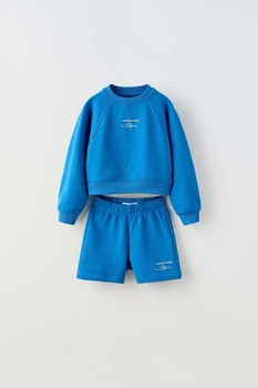 Комплект дитячий (світшот + шорти) Zara 9000/667 152 см Блакитний