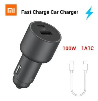 Автомобільний зарядний пристрій Xiaomi (A1C1) 100W (USB-A + USB-C) з кабелем tipe-c to tipe-c