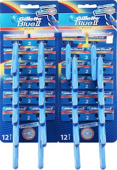 Zestaw jednorazowych maszynek do golenia Gillette Blue II Plus 24 szt (7702018923946)