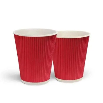 Стакани двошарові гофровані червоні United Kyiv Roasters 20 шт, (КР-80), 300 мл