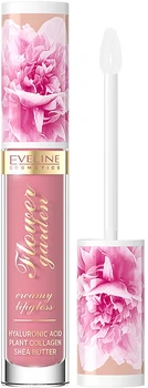 Кремовый блеск для губ Eveline Cosmetics Flower Garden с гиалуроновой кислотой и маслом ши №01 Delicate Rose 4.5 мл (5903416052395)