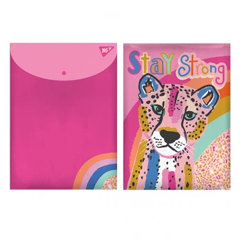 Конверт на кнопке А4 Yes Pink Panther "Розовая пантера" 180 мкм непрозрачный розовый вертикальная загрузка (491881)