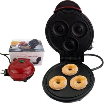 Апарат для приготування випікання пончиків 3 шт Mini Maker Waffle електрична машинка для пончиків 350 Вт