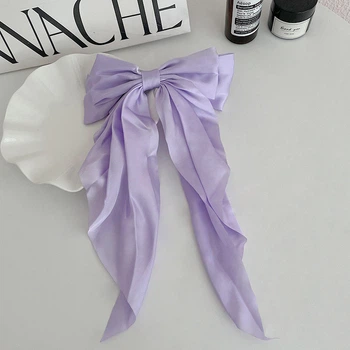 Бант для волос на заколке заколка шпилька Honey Fashion Accessories фиолетовый (12-62)