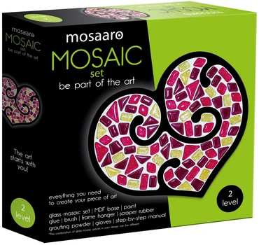 Стеклянная мозаика Mosaaro Сердце 16.5х19.5 см (MA2005)