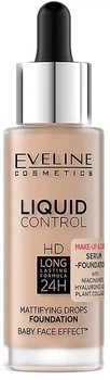 Жидкая тональная основа Eveline Liquid Control №035 Natural Beige Niacynamid 32 мл (5903416048565)