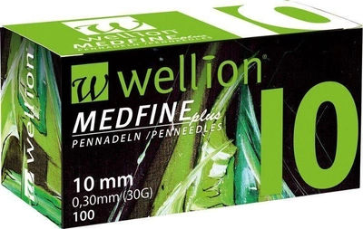 Иглы для инсулиновых шприц-ручек Wellion Medfine Plus 0,30(mm) (30G) x 10 мм, 100 шт