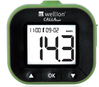 Глюкометр Wellion Calla Light система для измерения уровня сахара в крови бескодовая (набор) Green