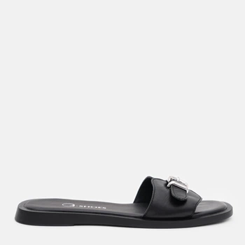 Женские шлепанцы кожаные Ashoes dutti 39 25 см Черные (ROZ6501004436)