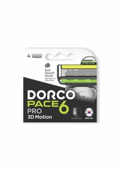 Dorco Pace 6 PRO 3D Motion Мужские сменные картриджи для бритья с 6 лезвиями 4 шт (8801038585666)