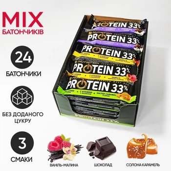 Батончик Protein 33% БЛОК, 24*50 грамм MIX Go On Nutrition 000290505