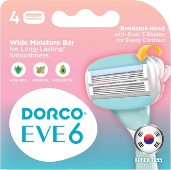 Картриджи Dorco для системы Eve6 для женщин 6 лезвий 4 шт (8801038583112)