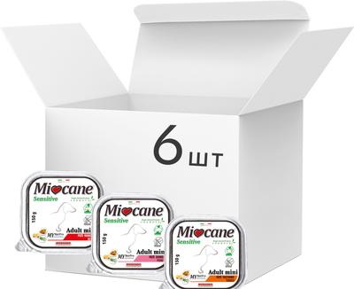 Упаковка монопротеиновых консервов для собак Morando MioCane Sensitive Monoprotein ассорти - говядина, прошутто, индейка 150 г по 2 шт (86401265)