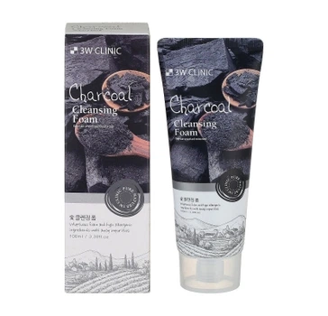 Очищающая пенка для умывания с древесным углем 3W Clinic Charcoal Cleansing Foam 100 ml